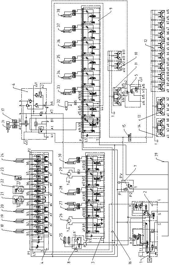 Hydraulic control system of drill loader