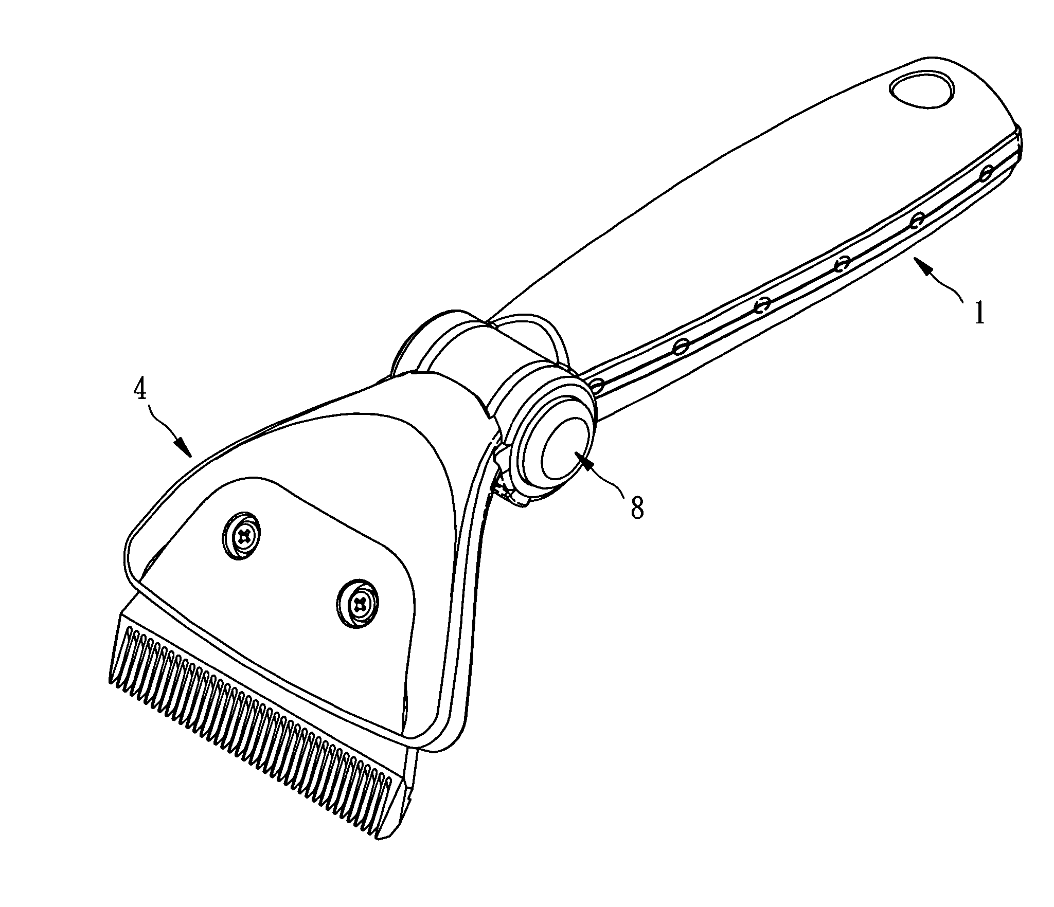 Pet grooming comb capable of adjusting holding angle easily