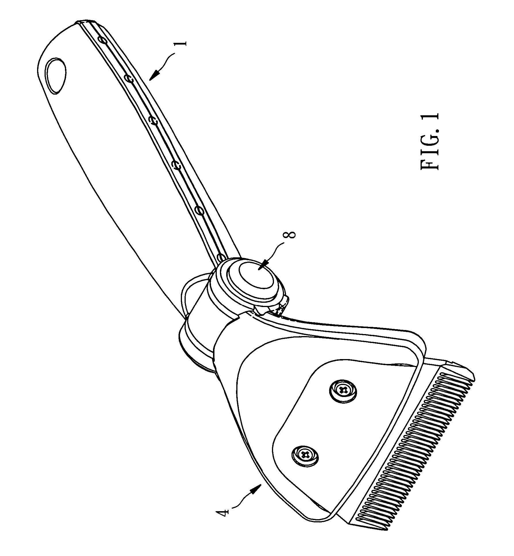 Pet grooming comb capable of adjusting holding angle easily