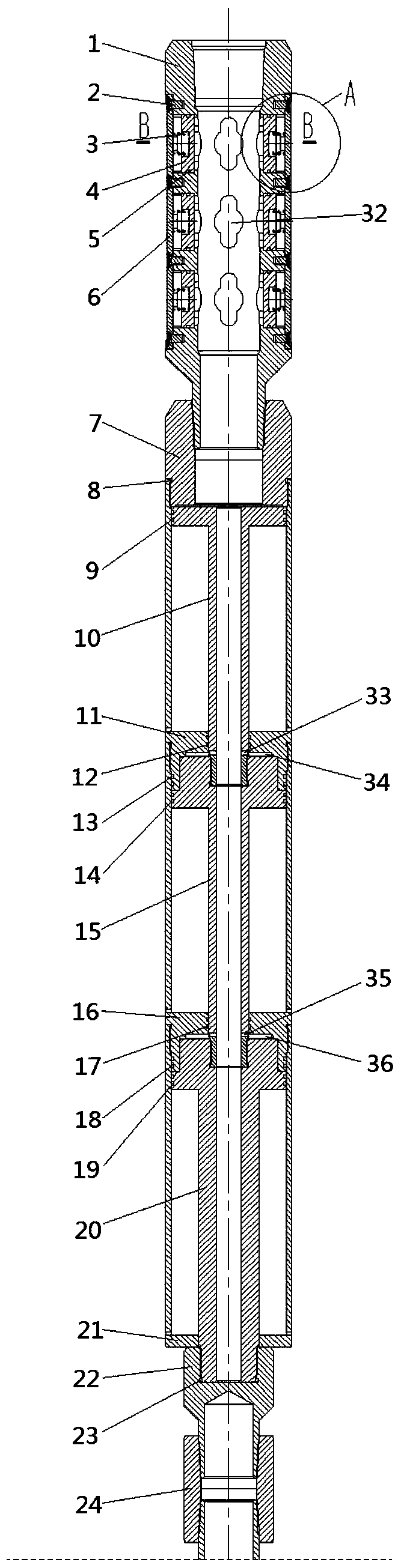 Anchoring-type hydraulic casing shaping tool