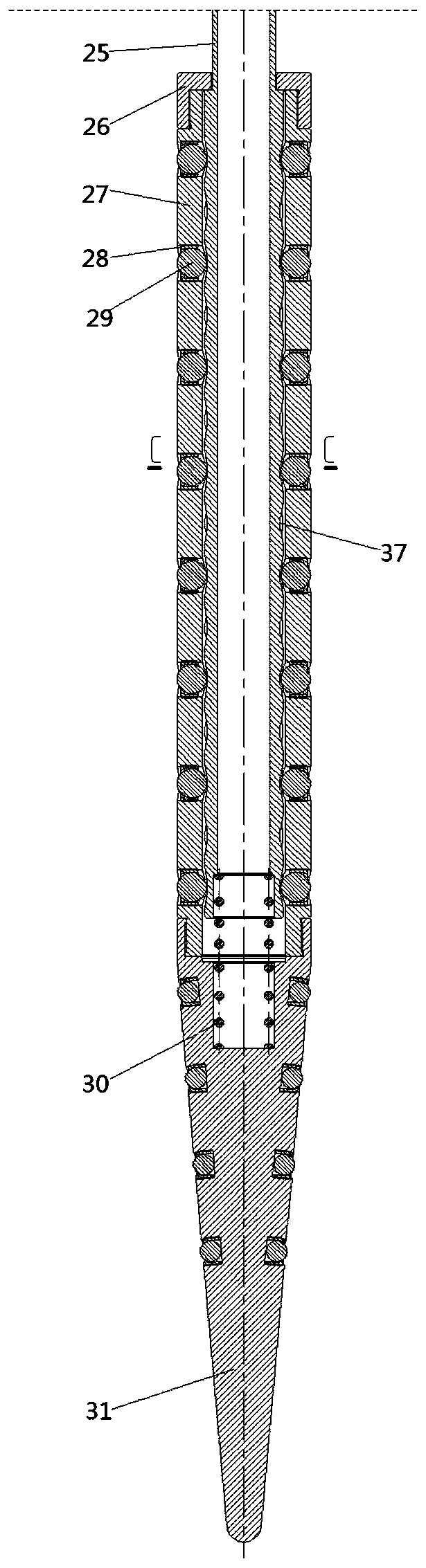 Anchoring-type hydraulic casing shaping tool