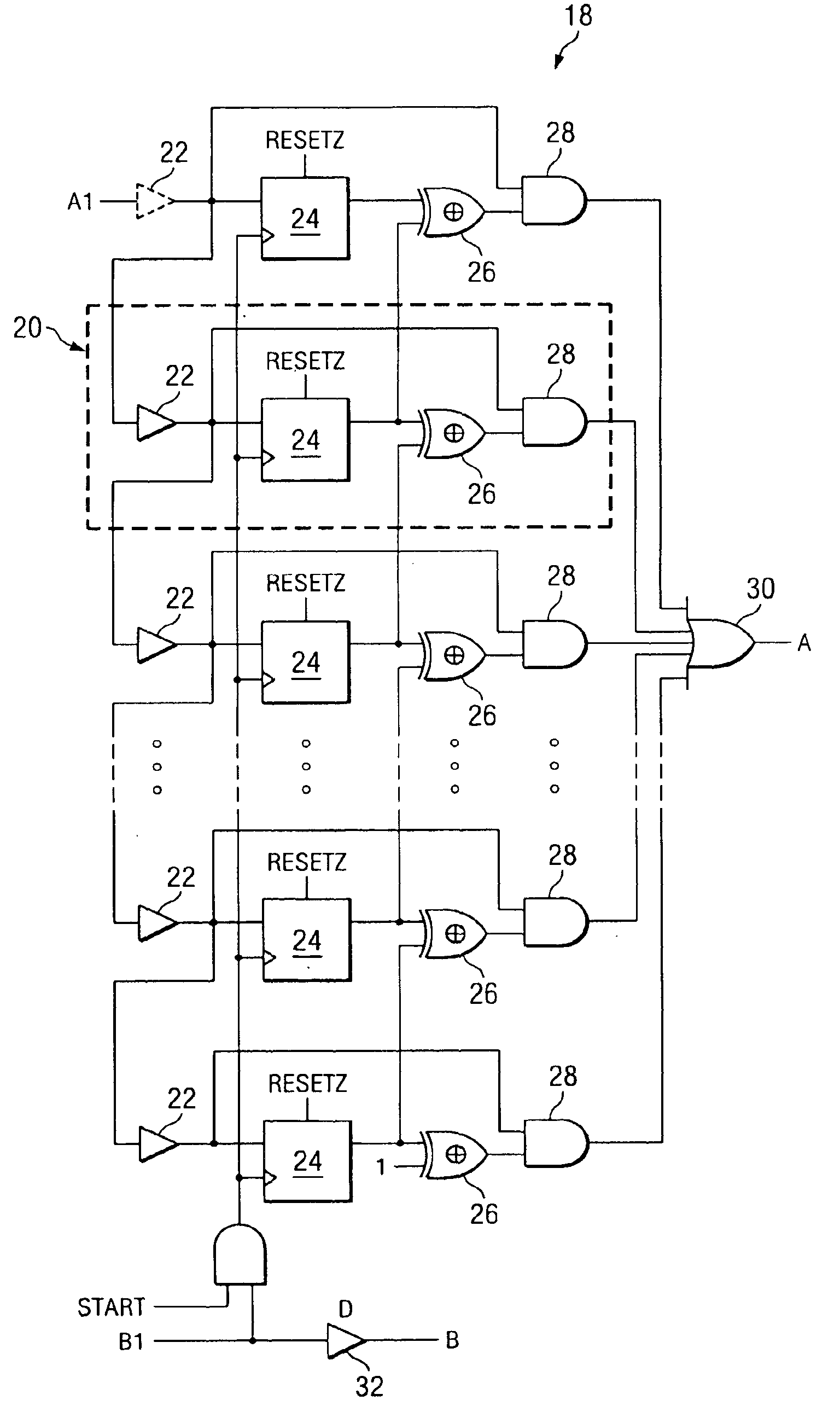 Circuitry for reducing the skew between two signals