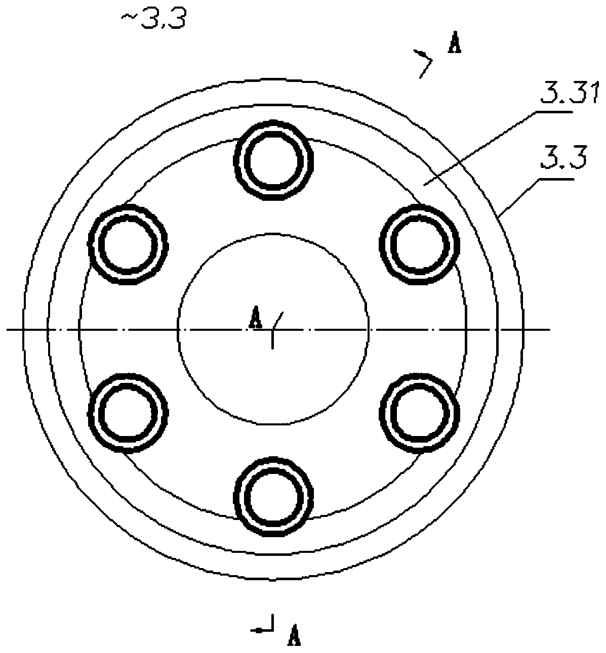 Symmetrical hyperboloid vibration reduction connecting pipe for combined flanges with self-locking function and manufacturing method