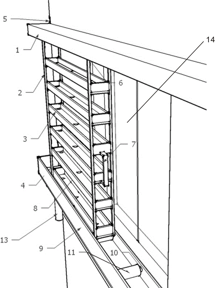 Push-pull type wall surface greening device and greening method thereof