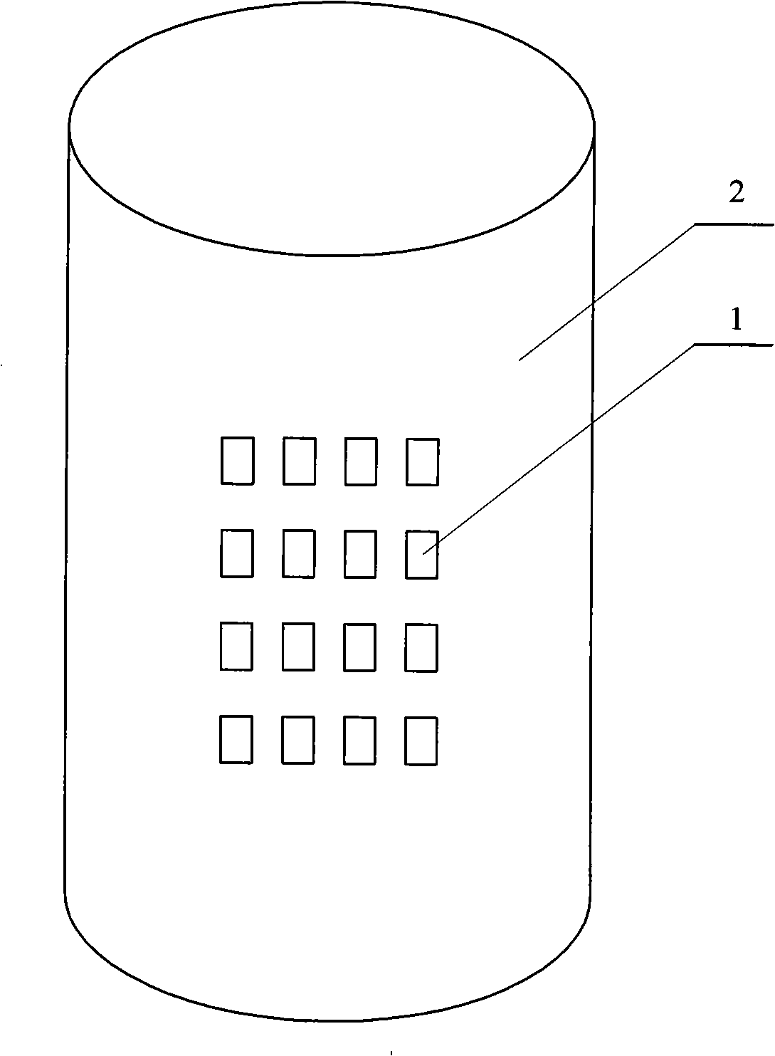 Millimeter wave band broadband cylinder conformal 4*4 microstrip antenna as well as design method thereof