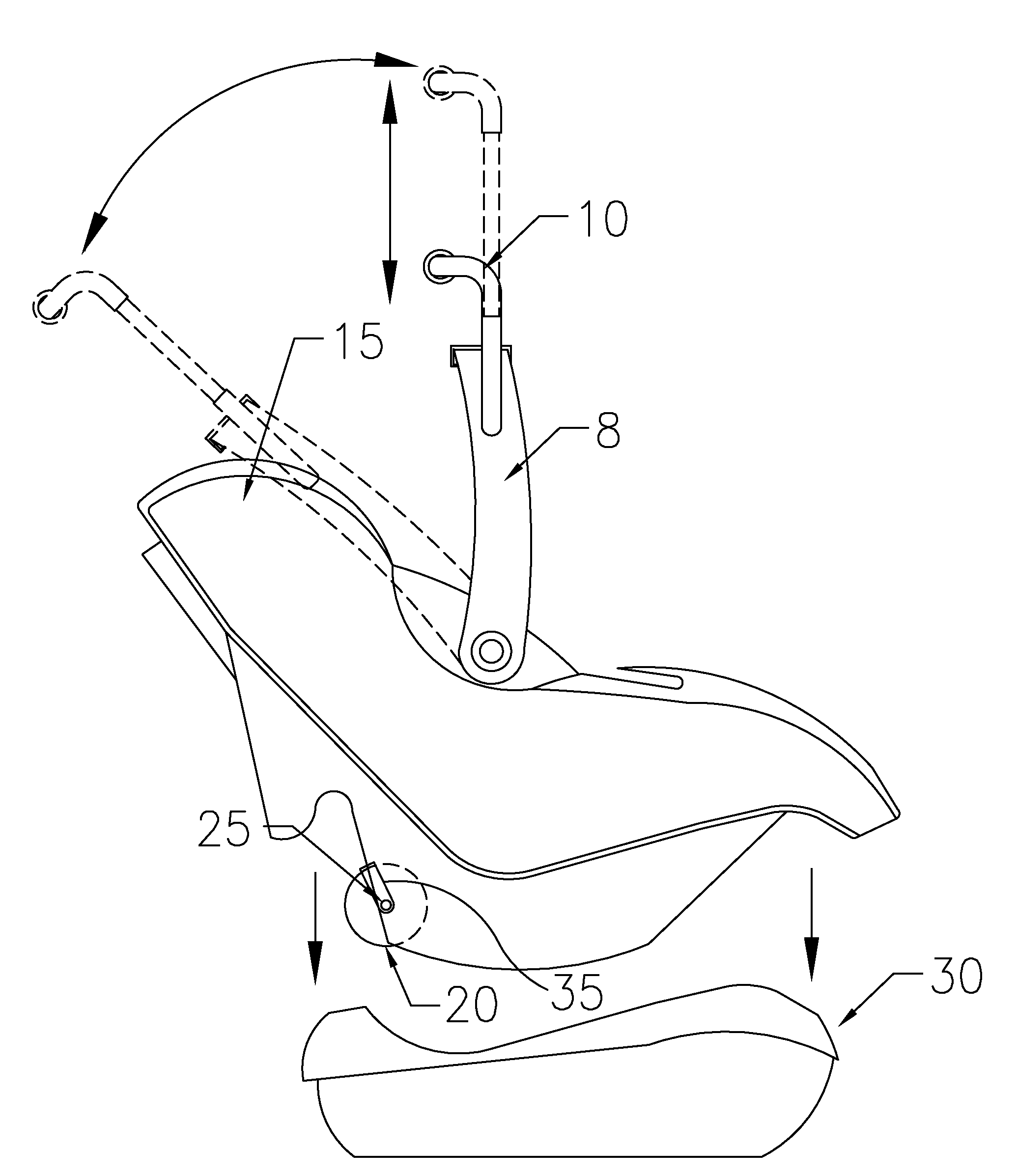 Car Seat with Rolling Wheels and Method to use