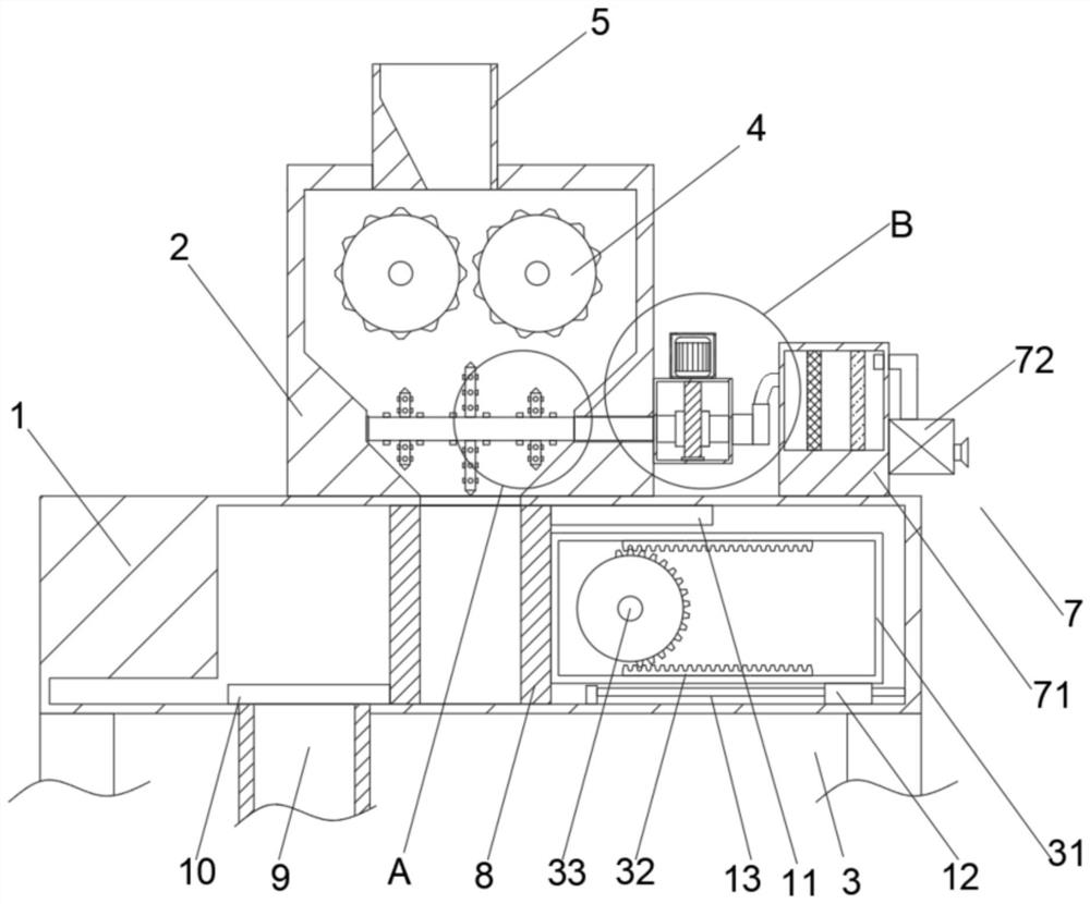 Anti-return feeding device for low-all-vanadium roasting of rotary kiln and using method of anti-return feeding device