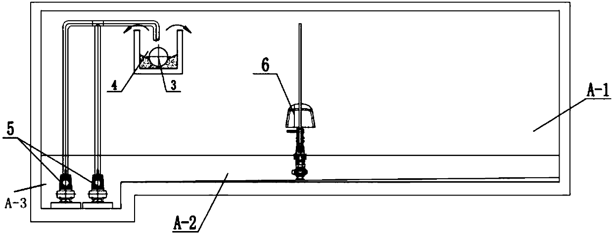 Regulation storage tank containing water passing groove