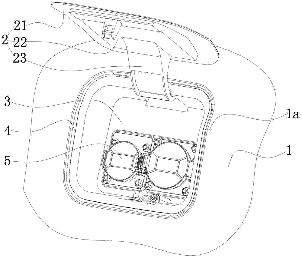 Waterproof and dustproof charging port structure assembly of automobile