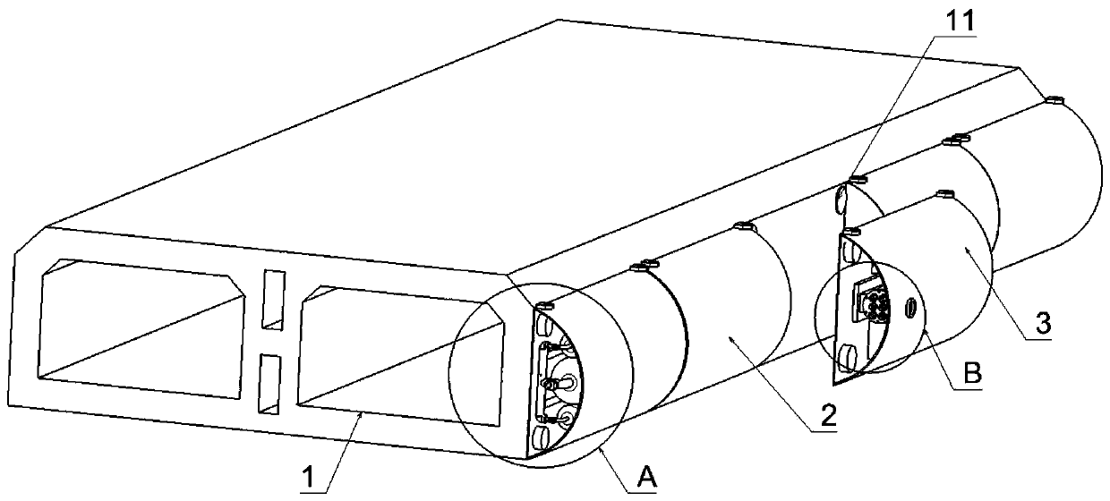 Immersed tube structure applicable to high flow velocity and construction method thereof