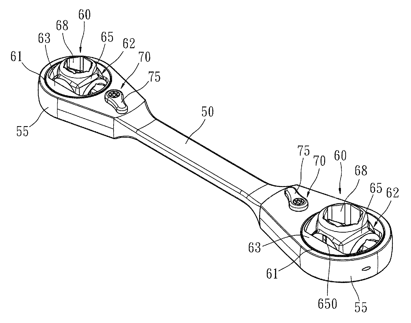 Multi-size ratchet wrench