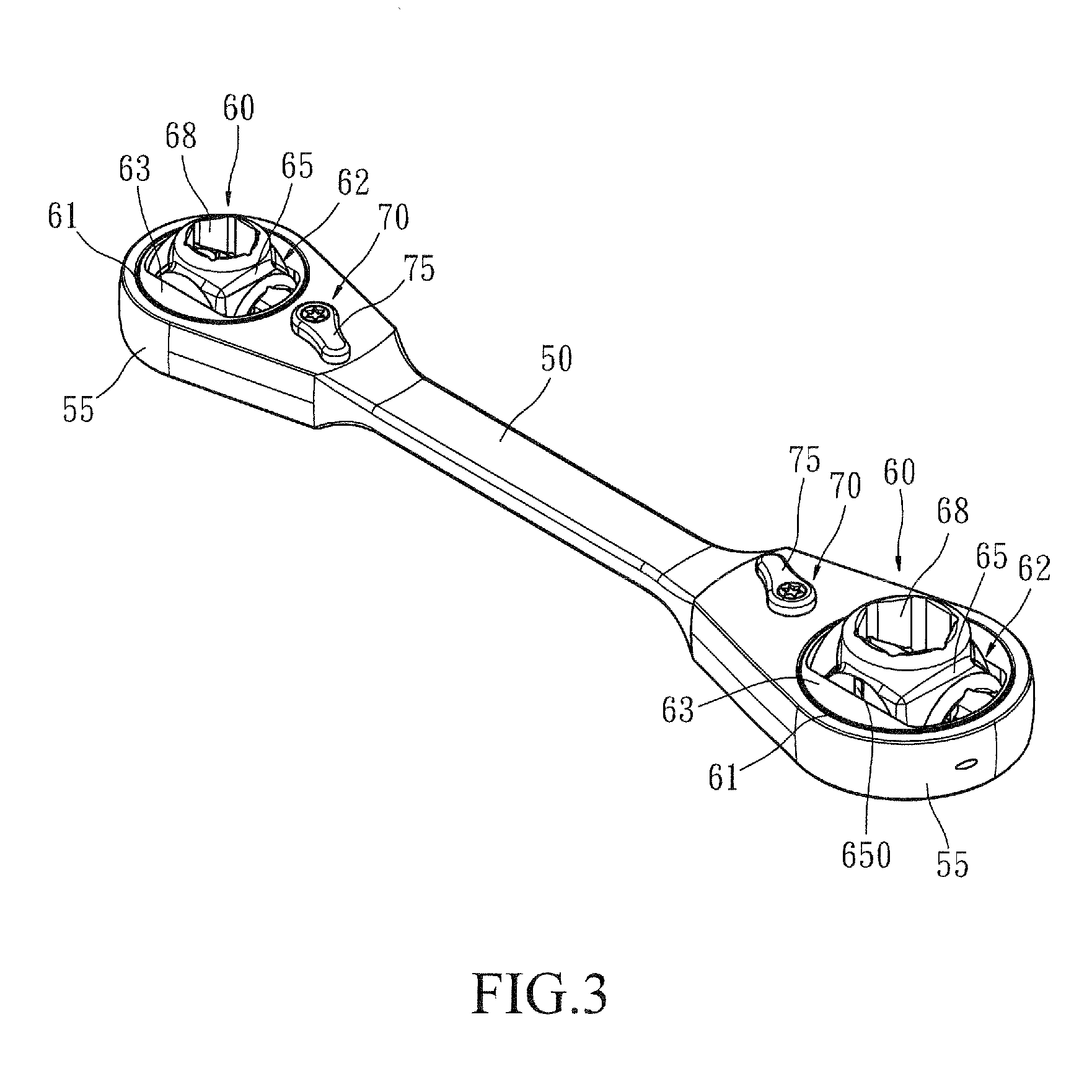 Multi-size ratchet wrench