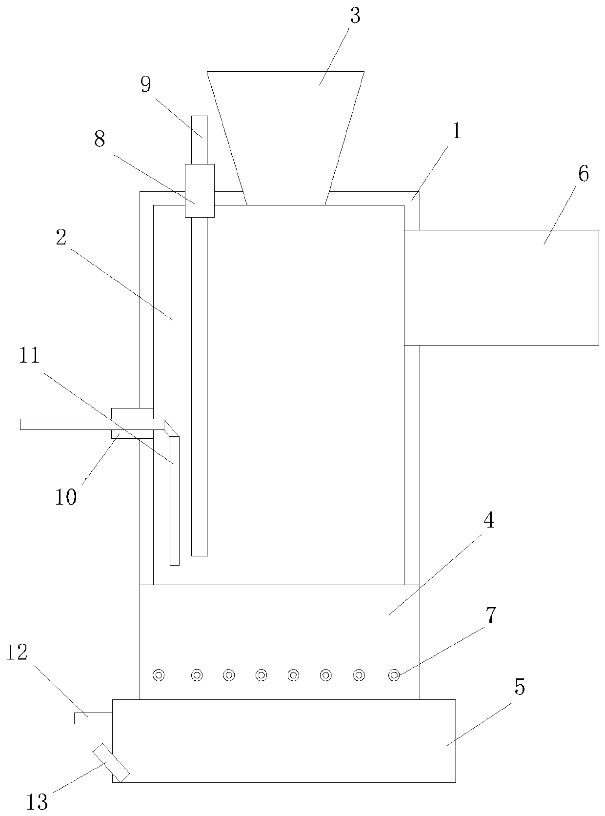 Novel furnace used for antimony ore side blowing and flash mixing molten pool smelting