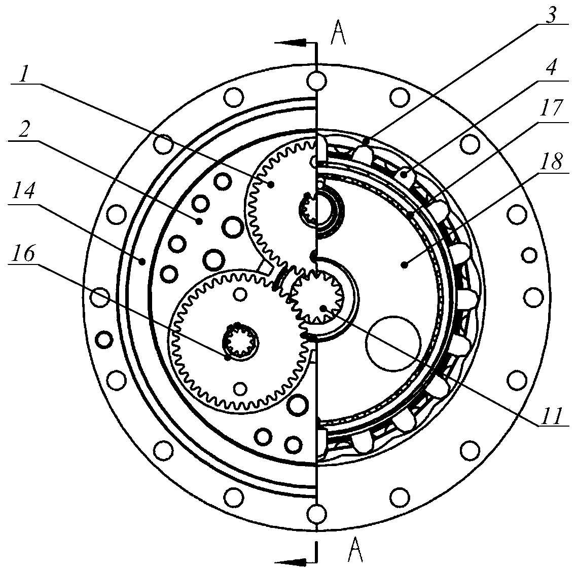 Closed type hypocycloid movable teeth speed reducer