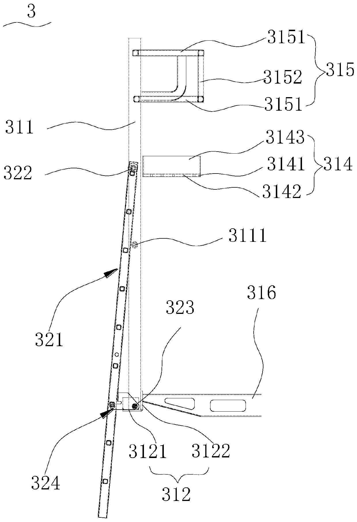 Mixer truck and crawling ladder device thereof