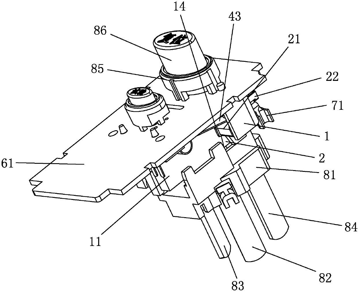 Three-pole power outage and leakage protection plug