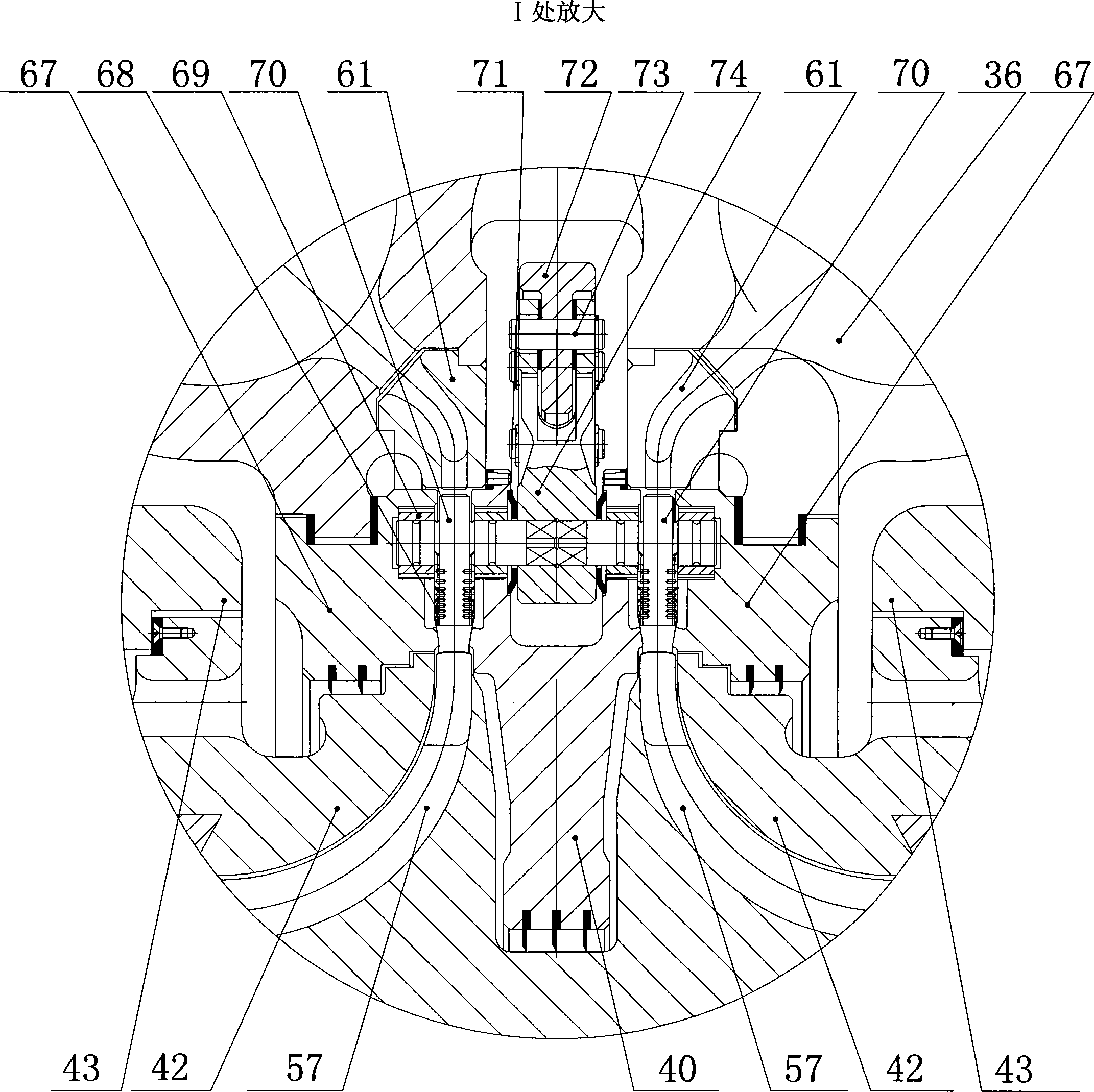 Radial double-flow turbine