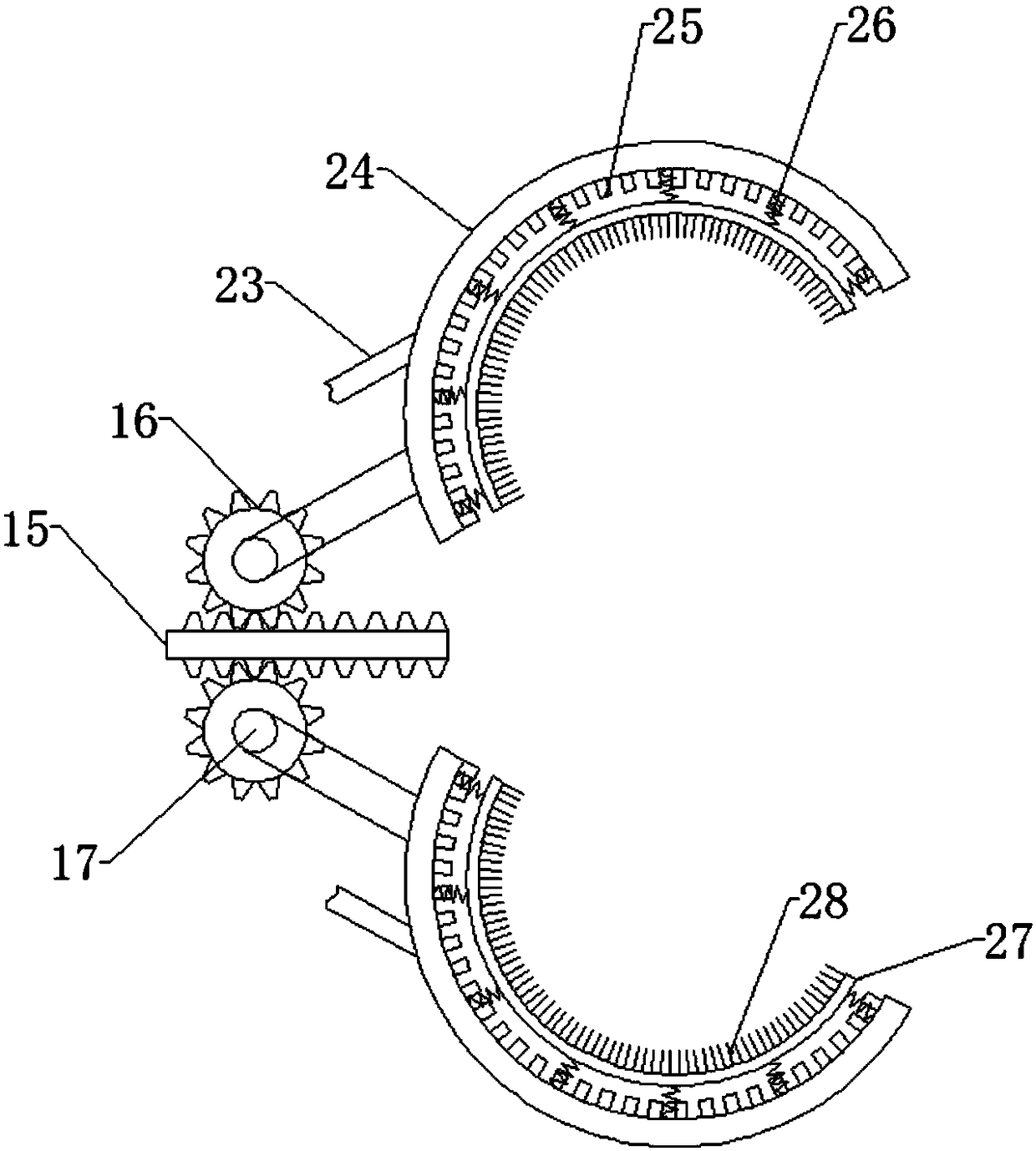 Two-face rack type trunk whitewashing device for municipal engineering