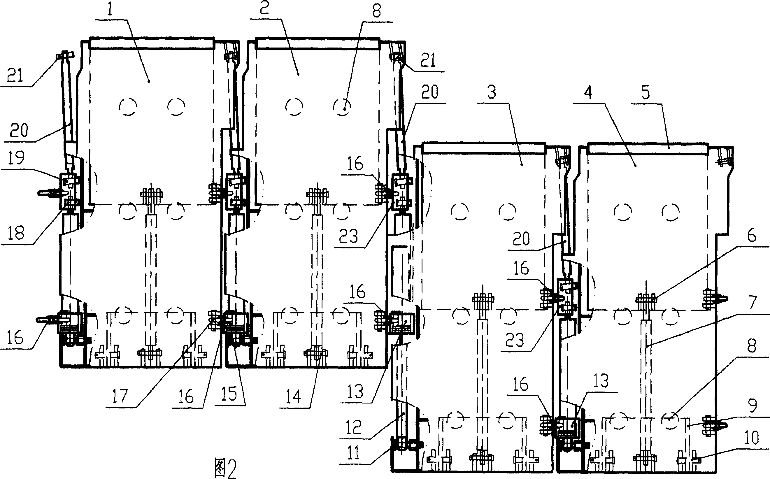 Chain suspension type hydraulic support