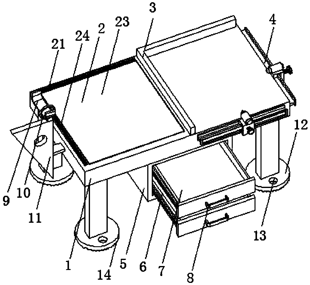 Special drawing desk for mathematics teaching