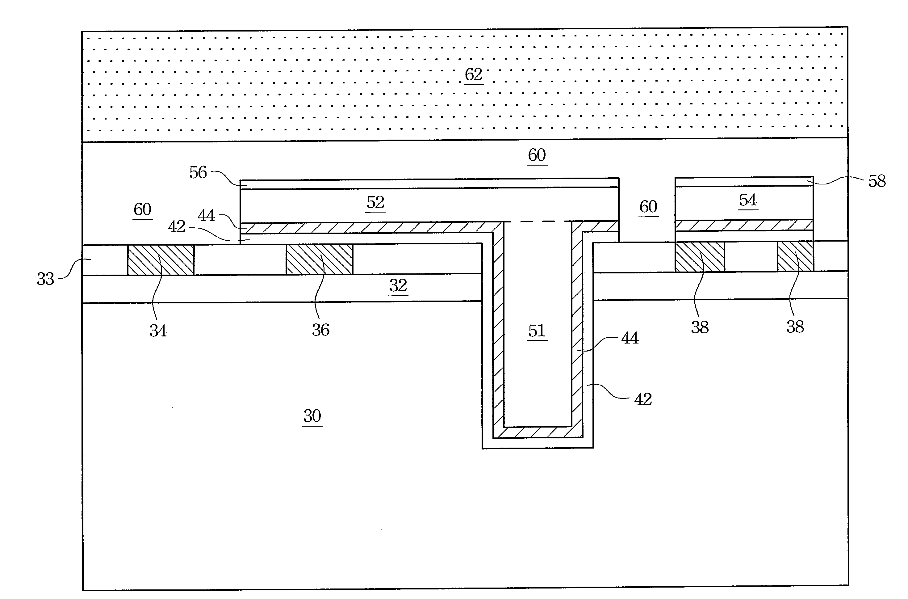 Through-silicon via interconnection formed with a cap layer