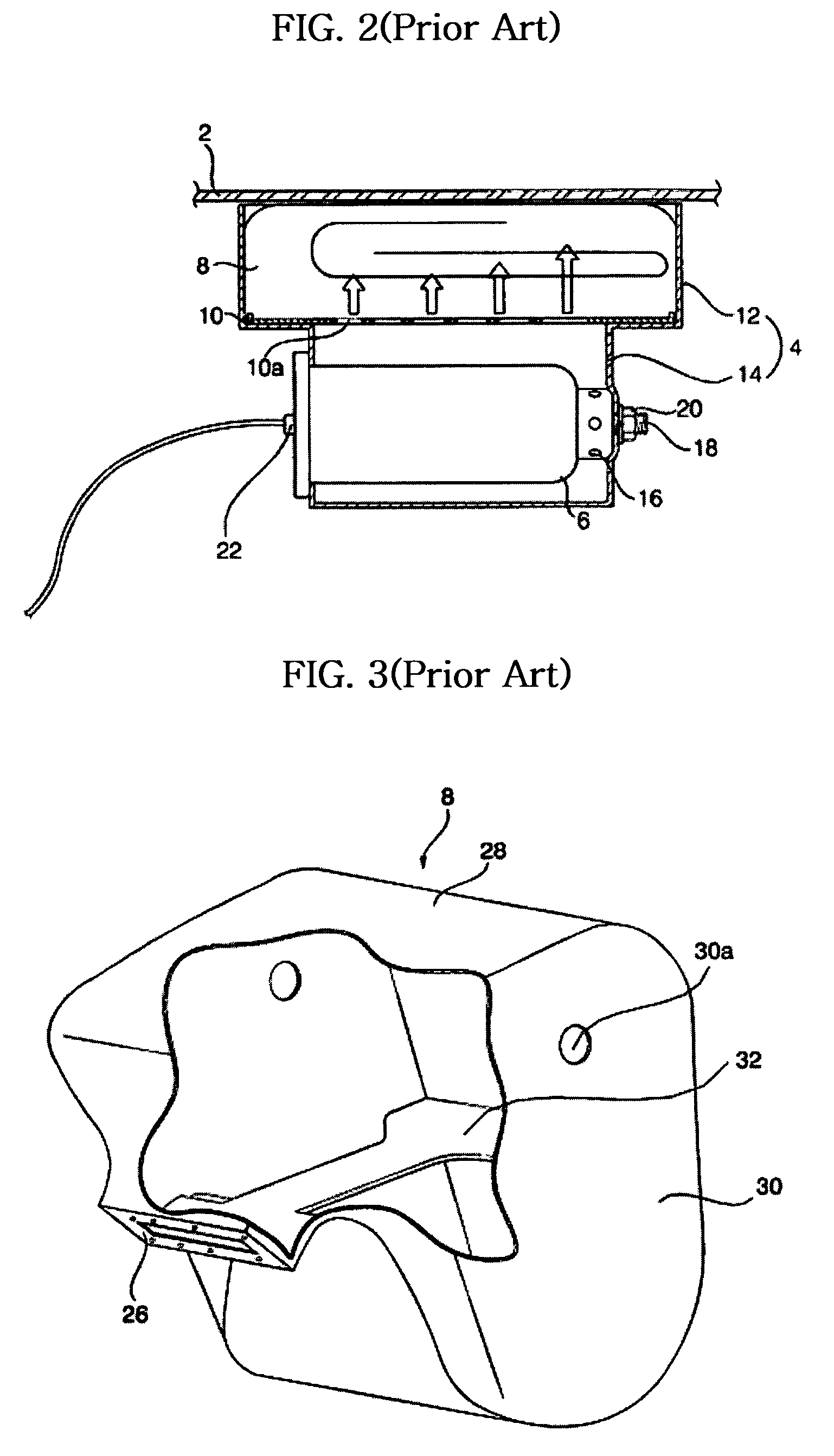 Passenger air bag system for vehicles