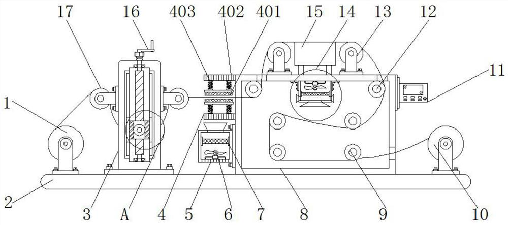 Material guiding equipment for water-based ink printing of decorative paper