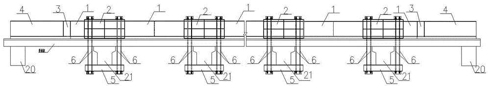 Safety early-warning beam structure and early-warning method of mid-supporting arch bridge without longitudinal girder