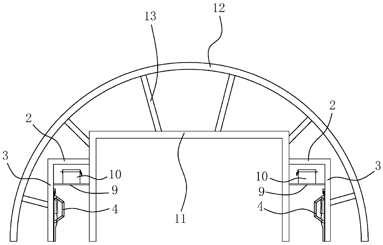 Protection cabin applied to tunnel safety protection trolley