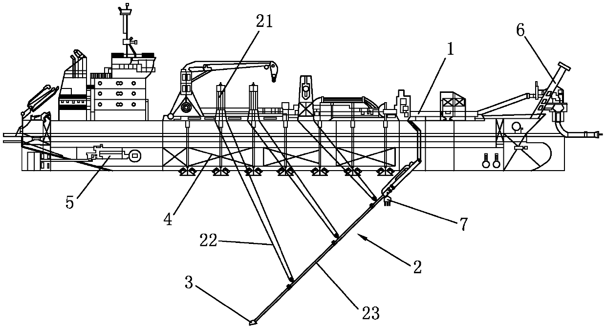 Self-propulsion trailing suction hopper dredger