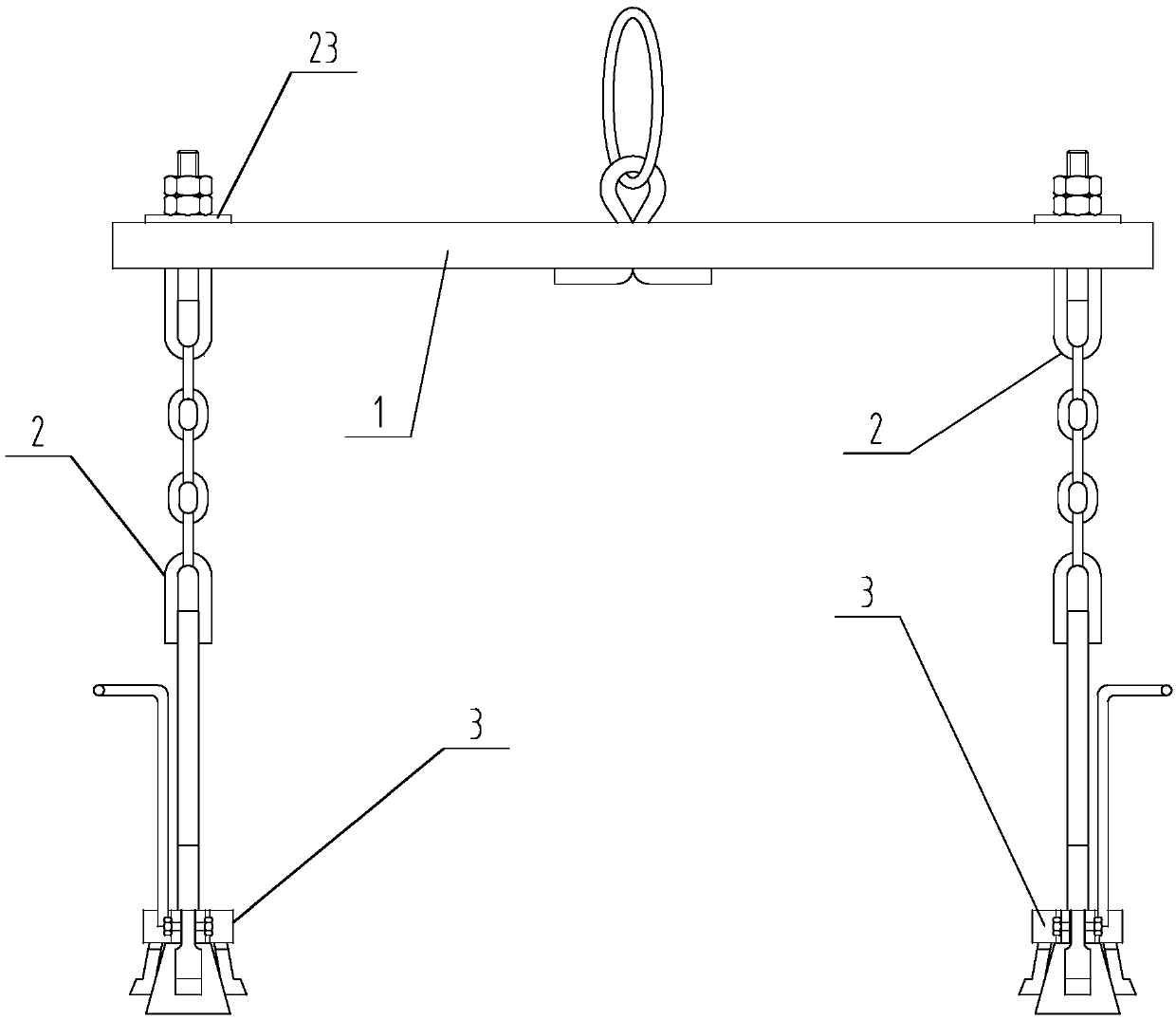 Special lifting appliance for rapidly hoisting tin groove bottom bricks of floating glass production line