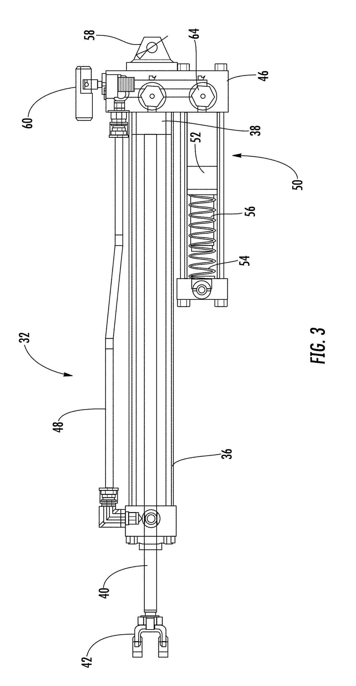 Gangway having hydraulic position locking assembly