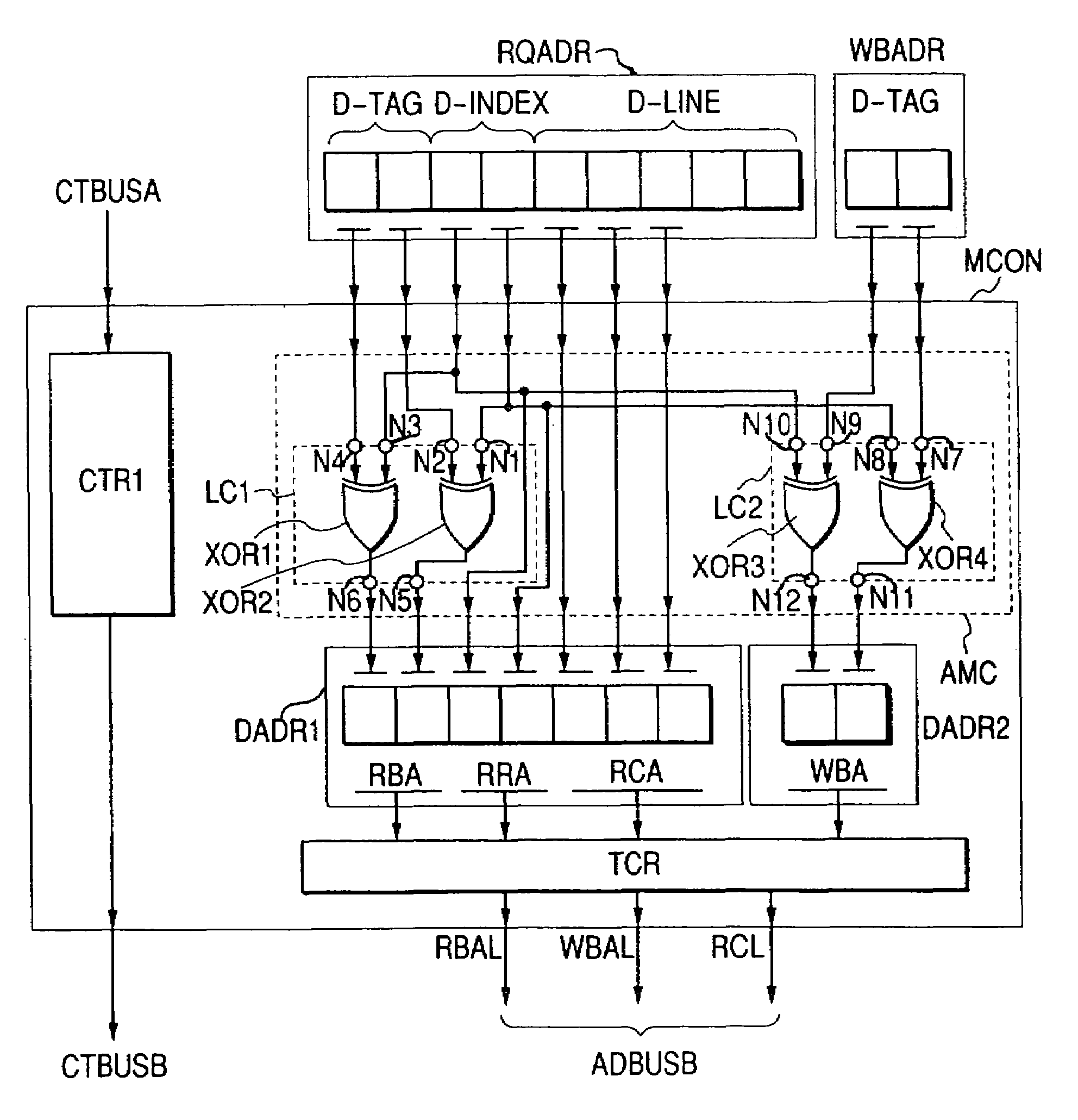 Information processing apparatus using index and TAG addresses for cache