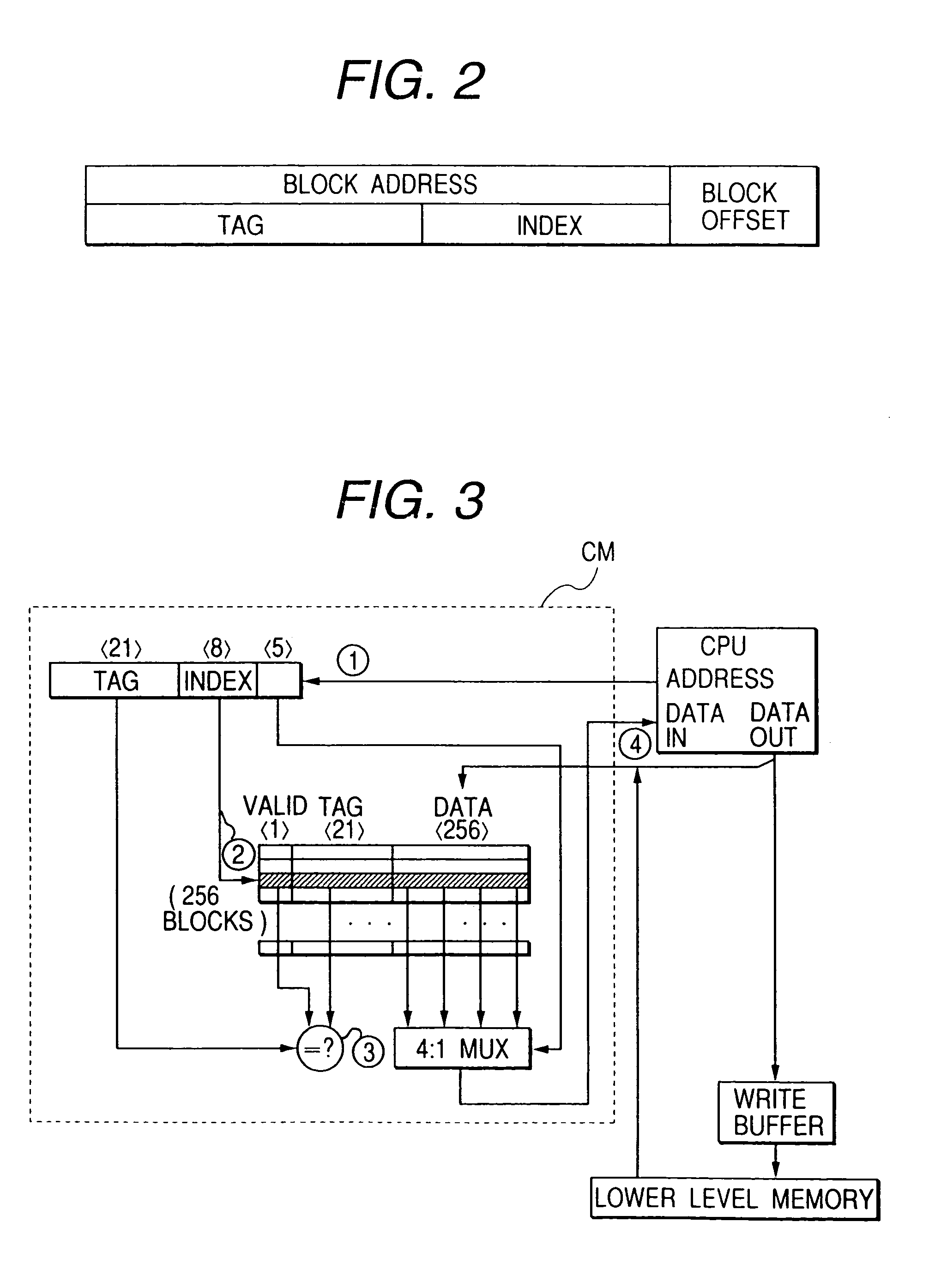 Information processing apparatus using index and TAG addresses for cache