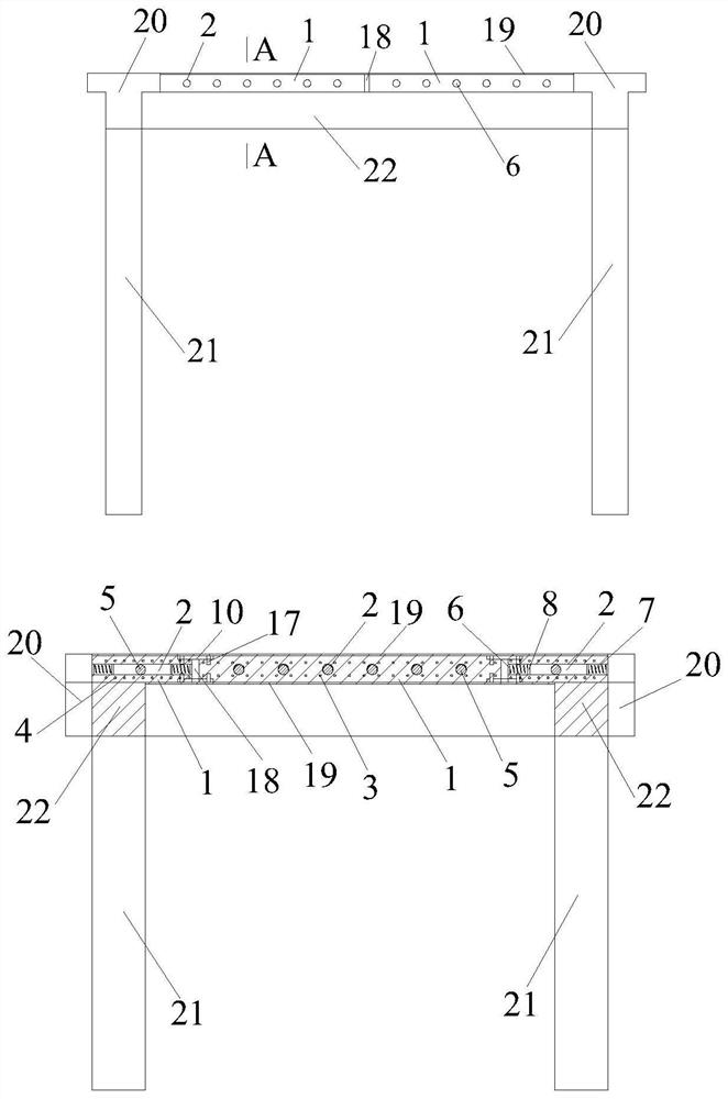 A prefabricated damping floor with built-in multi-dimensional energy-dissipating damping particles