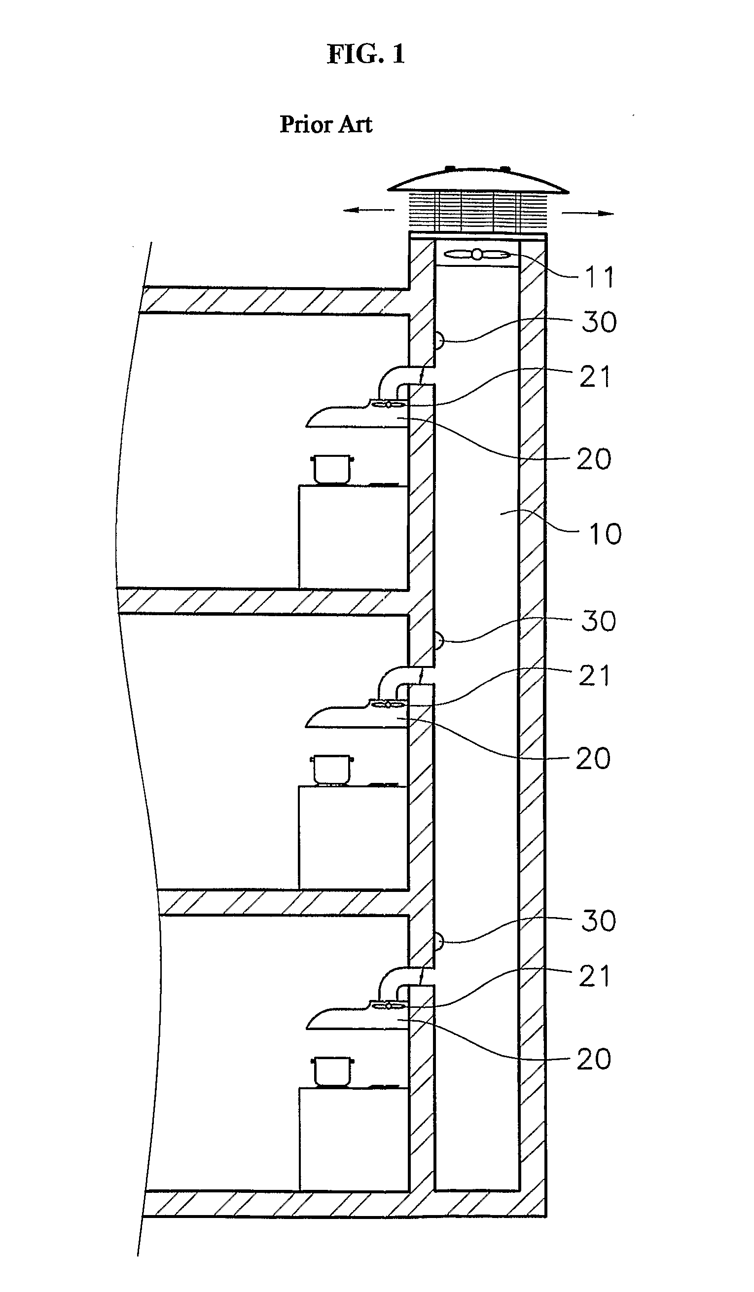 Kitchen Ventilation System With Fan Having Positive Pressure-To-Output Characteristic Applied Thereto