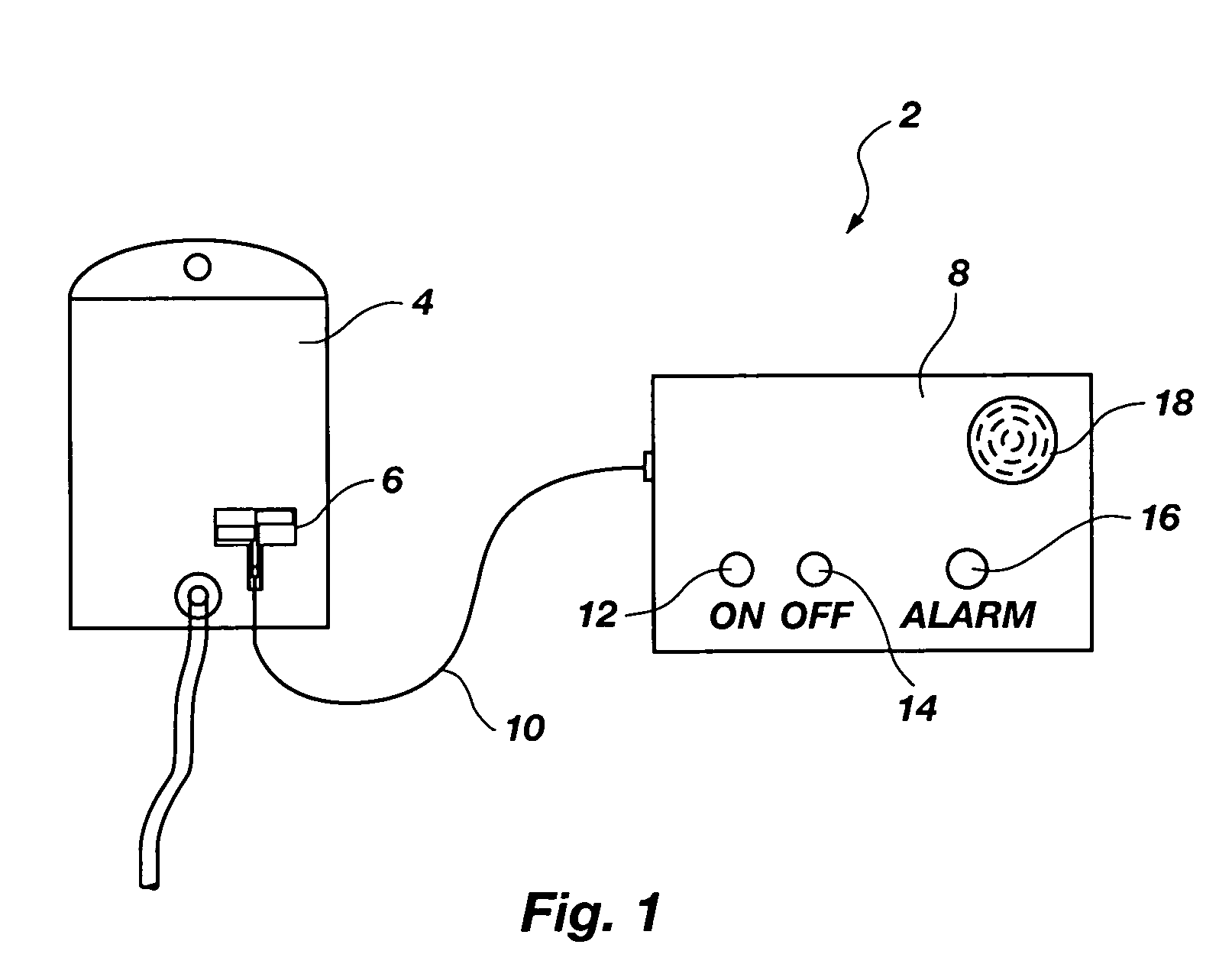 Method and apparatus for detection of fluid level in a container