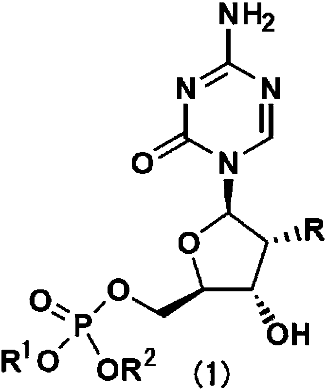 5'-position dibenzyl phosphoric acid ester of 5-azacytidine or 2'-deoxy body thereof