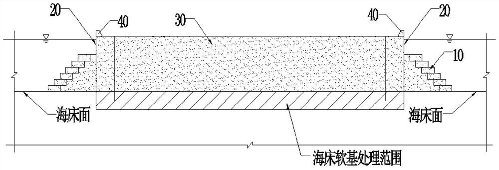 An artificial island structure for relay extension of floating tunnel