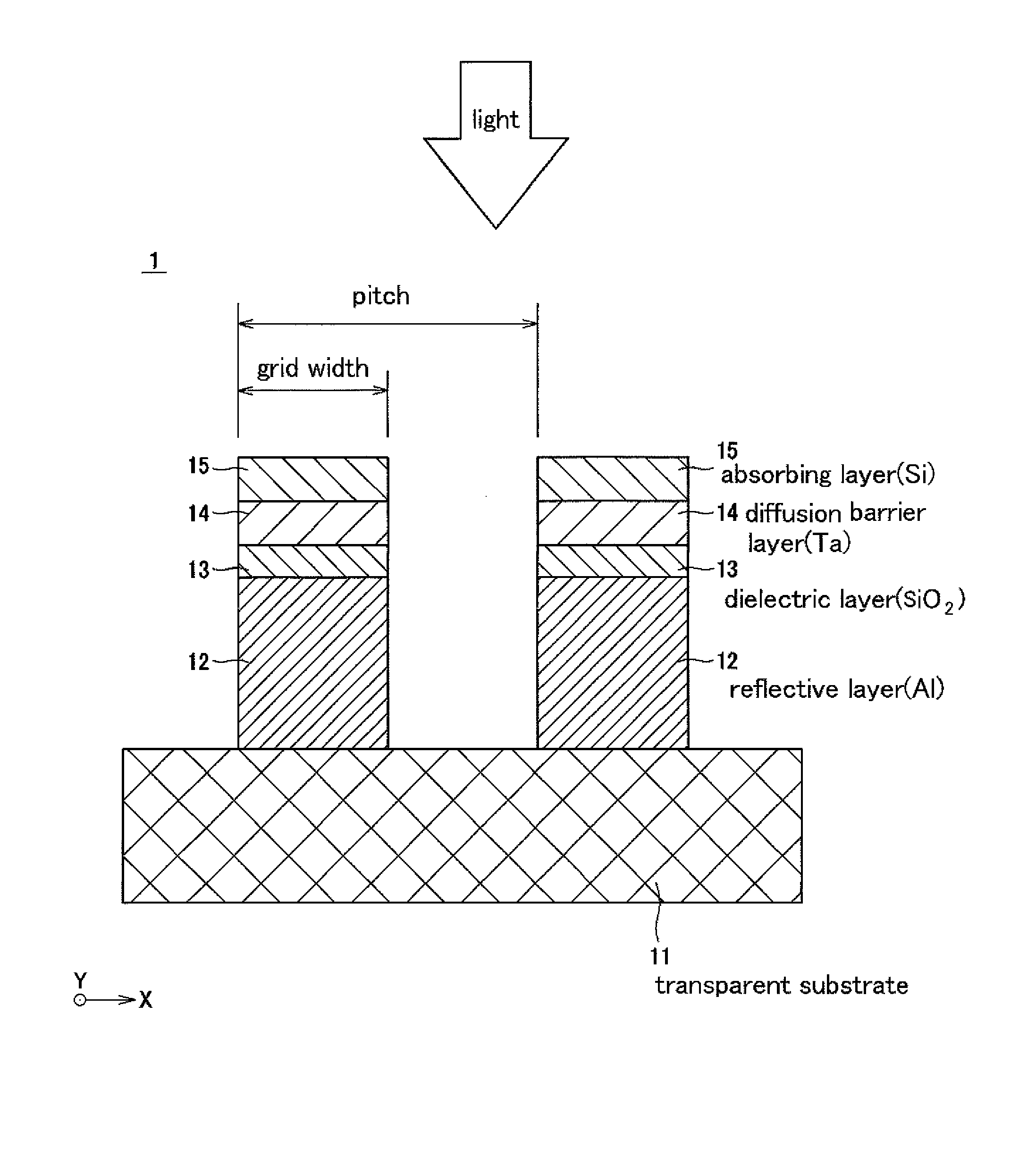 Polarizing element, projector and method of manufacturing polarizing element