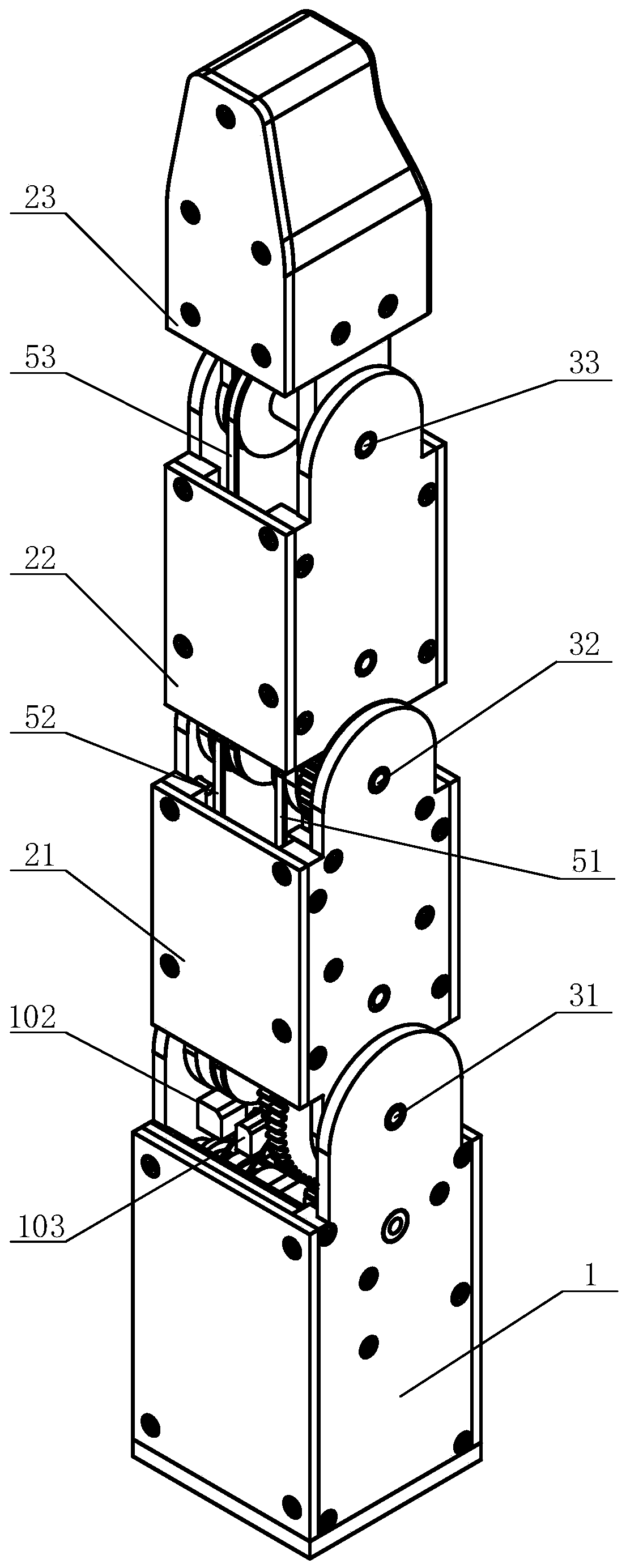 Toothed-belt connecting rod series and parallel connection composite grasping robot finger device