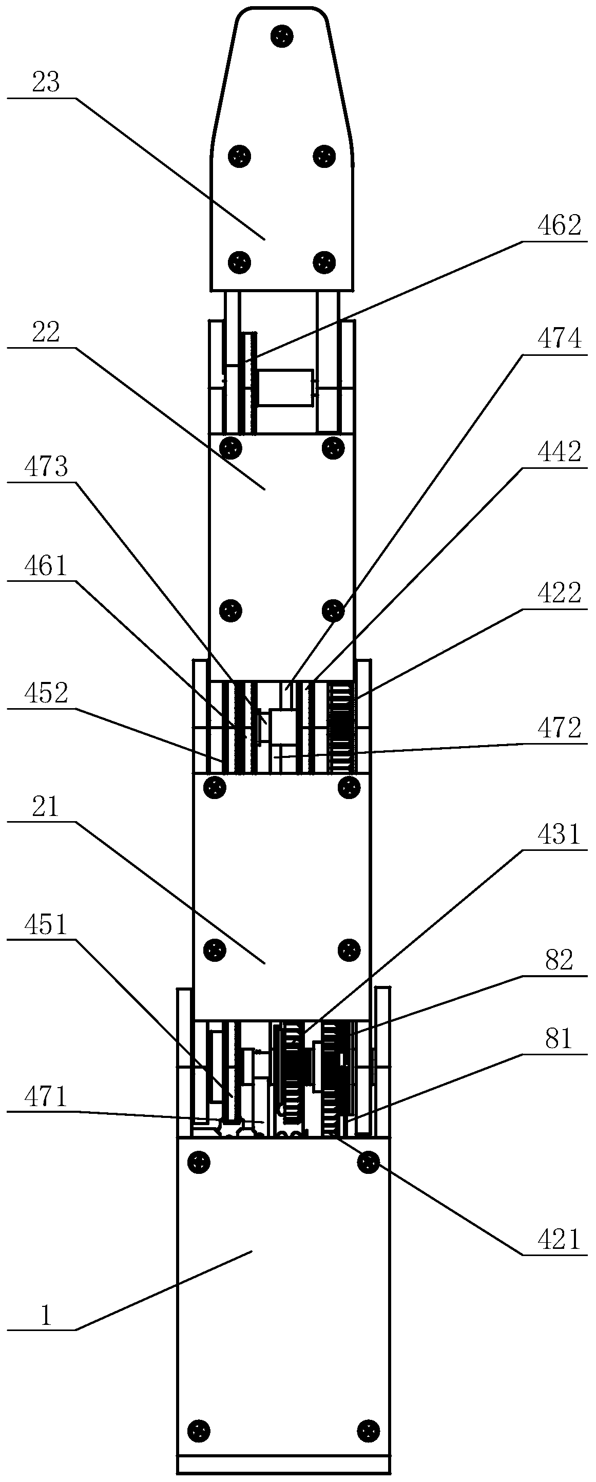 Toothed-belt connecting rod series and parallel connection composite grasping robot finger device