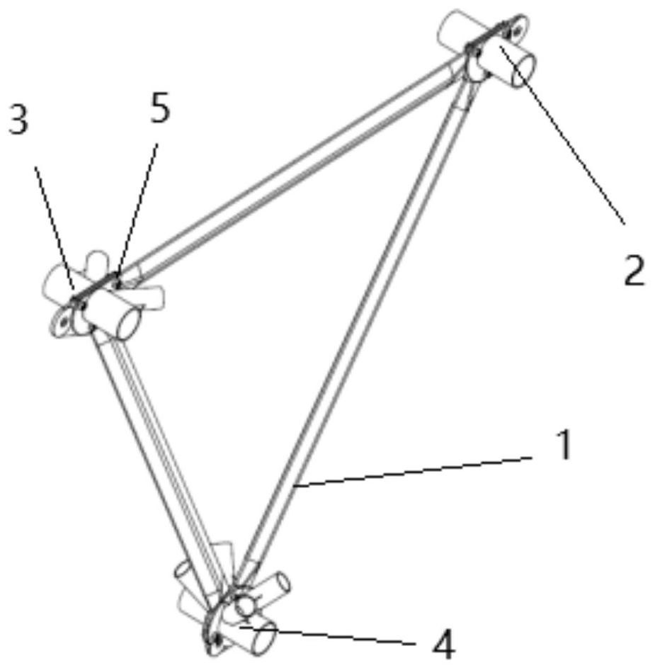 A large-scale triangular composite tube truss modular connection node