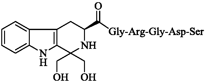 Synthesis, activity and application for 1, 1-dihydroxymethyl-tetrahydro-beta-carboline-3-formyl-GRGDS