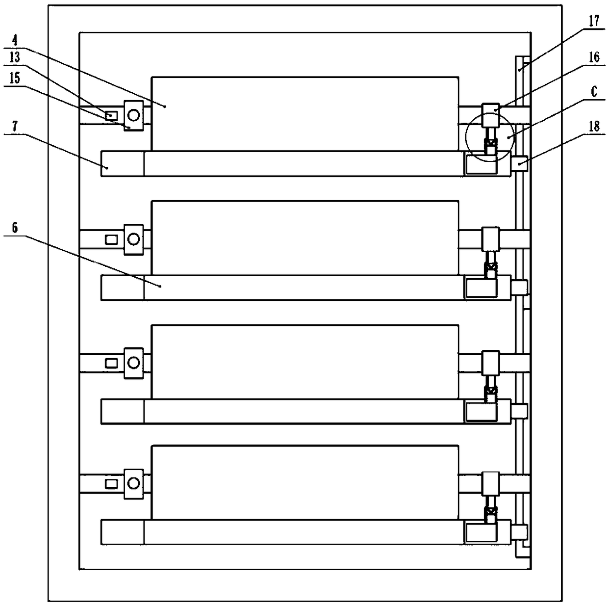 Textile cloth printing and dyeing drying device