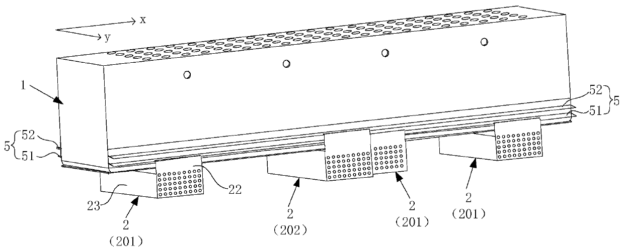 Air guide assembly of air opening, air nozzle assembly and drying oven