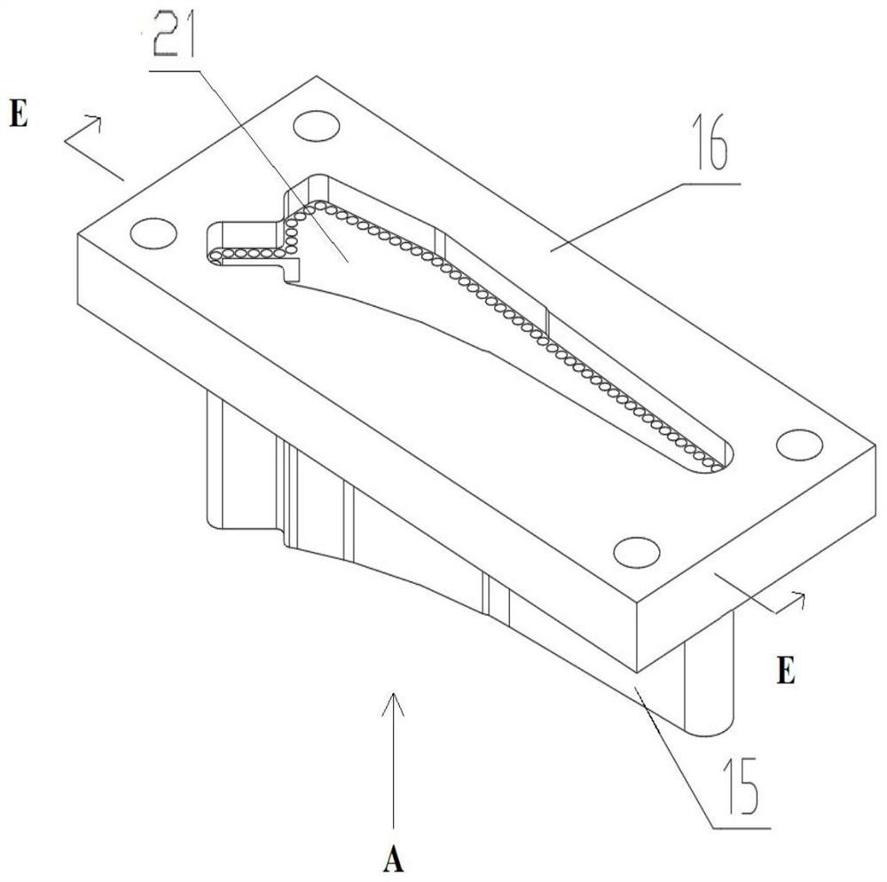 Femoral stem prosthesis electrolytic machining cathode and femoral stem prosthesis electrolytic machining device