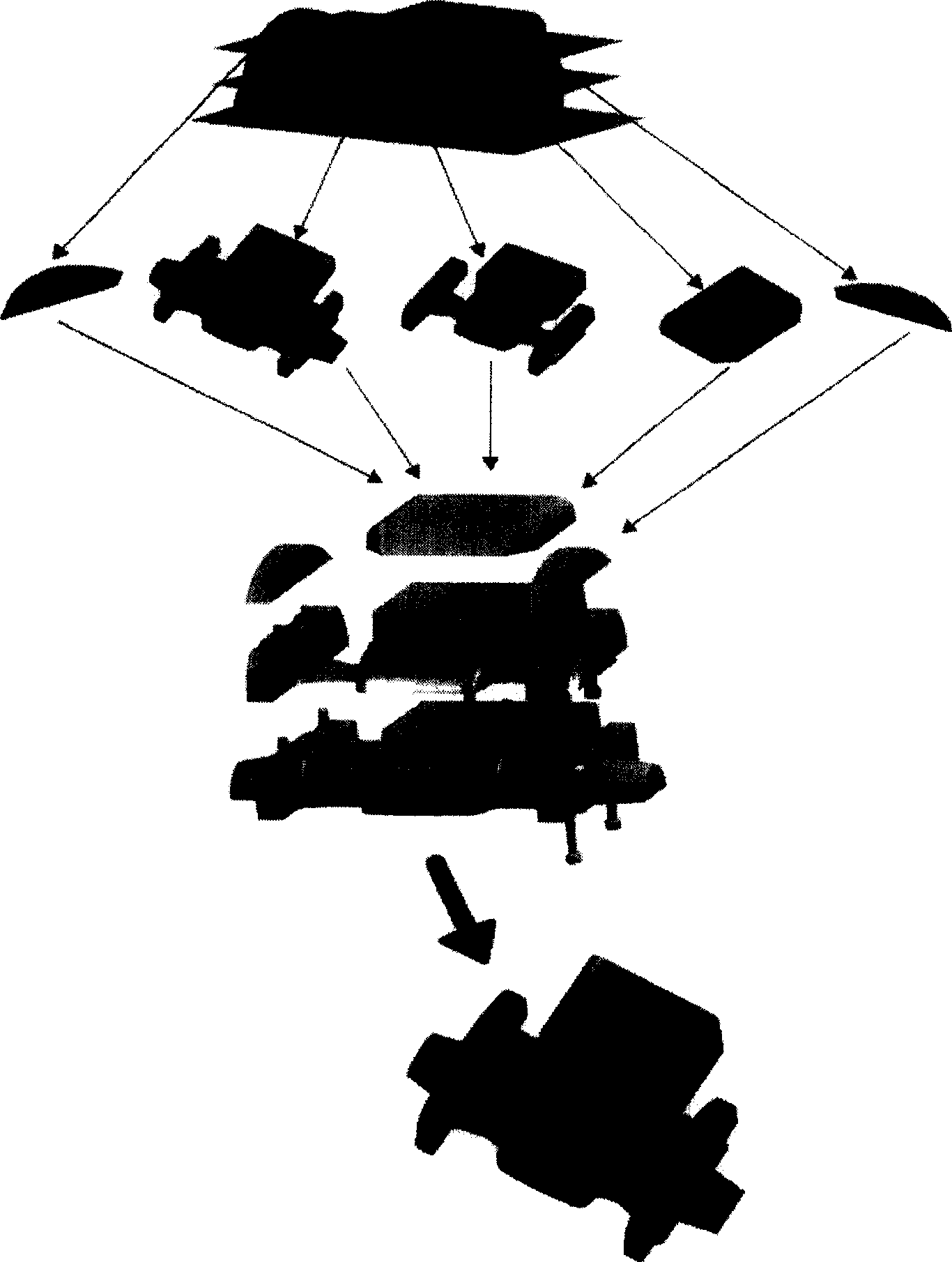 Equal-high segmenting combined numerical controlling milling manufacture method of complex shaped parts