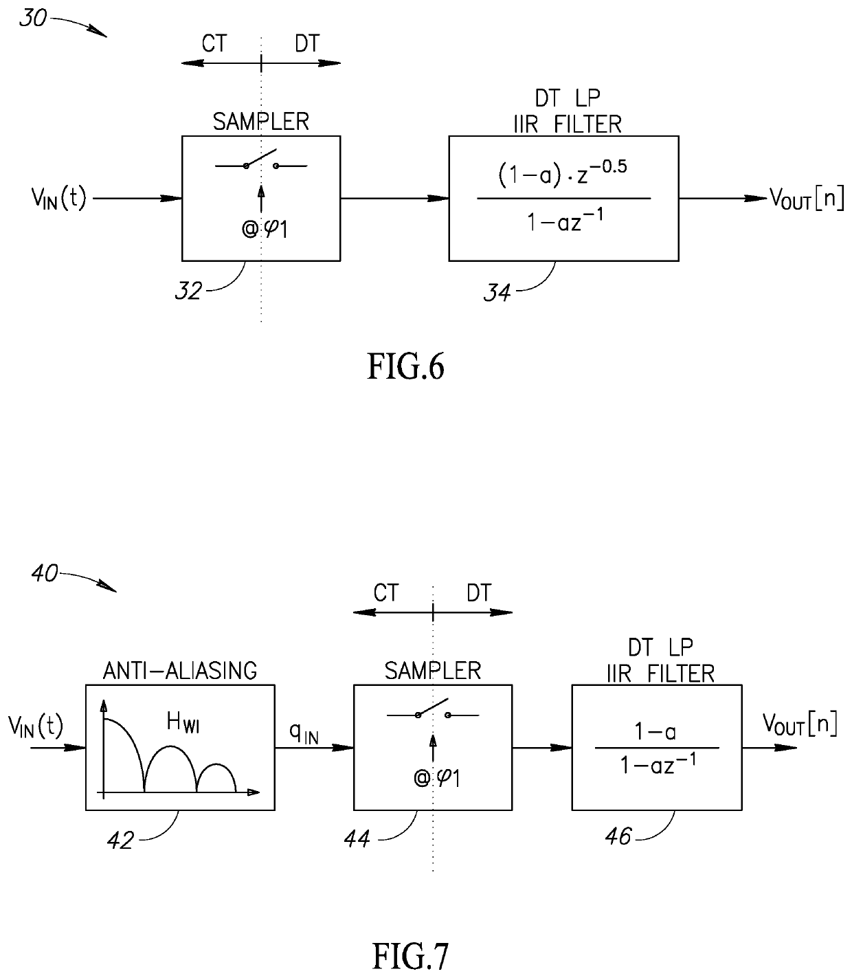 Discrete time IIR filter with high stop band rejection