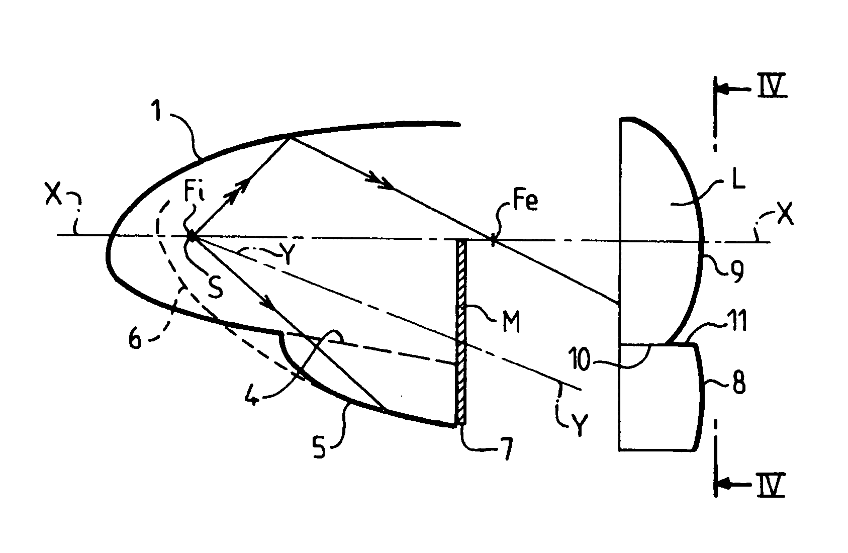 Headlight with several functions for motor vehicles